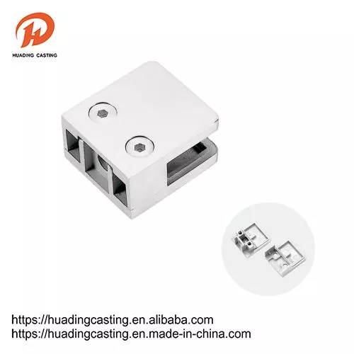 Aço inoxidável quadrado 316 304 Base plana de grampo de vidro